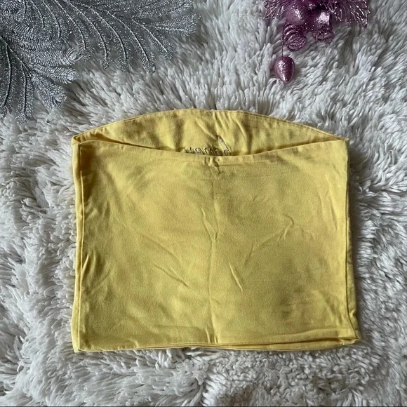 brandy melville | yellow ‘honey’ tube top - Picture 6 of 6